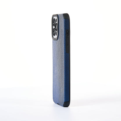 Grained Leather Case - iPhone 12 Pro Max - Blue