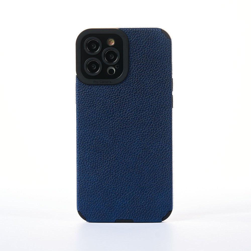 Husa Grained Leather - iPhone 12 Pro Max - Albastru