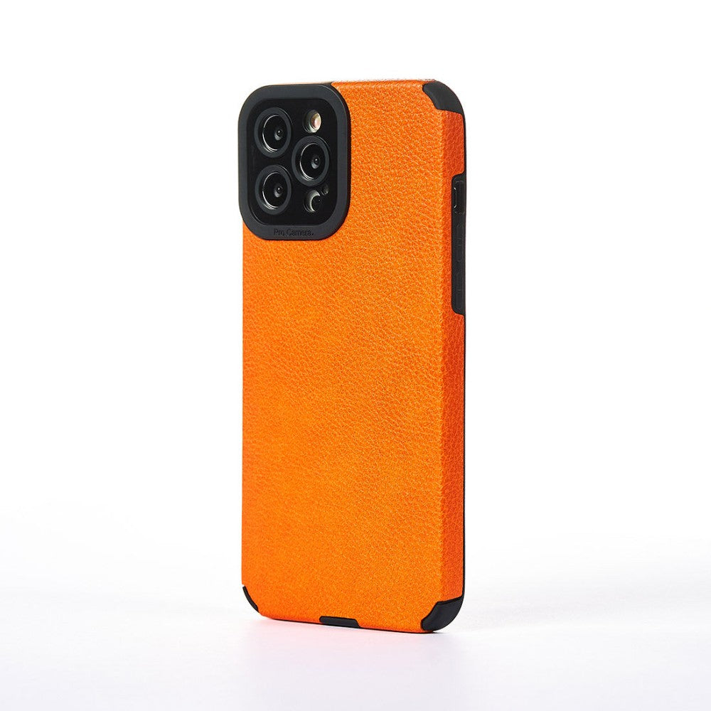 Husa Grained Leather - iPhone 12 Pro Max - Portocaliu