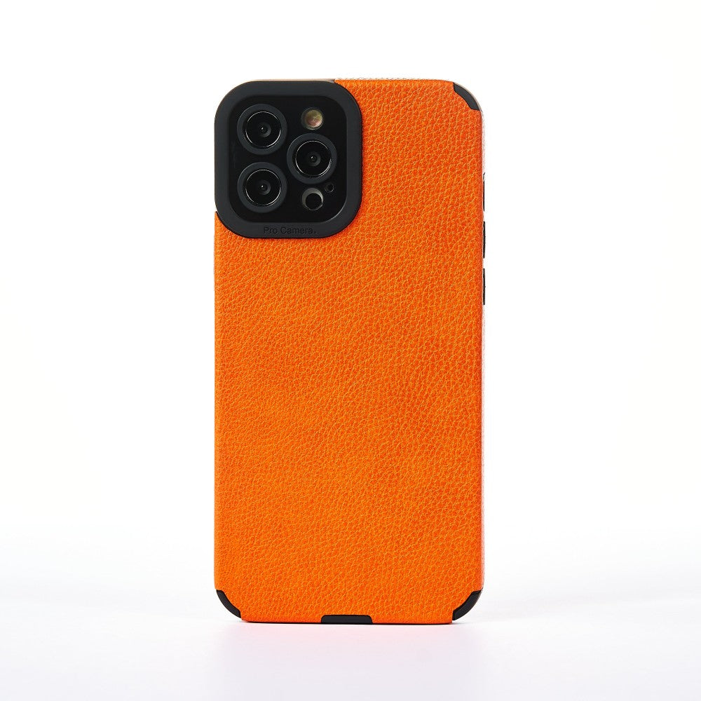 Husa Grained Leather - iPhone 12 Pro Max - Portocaliu
