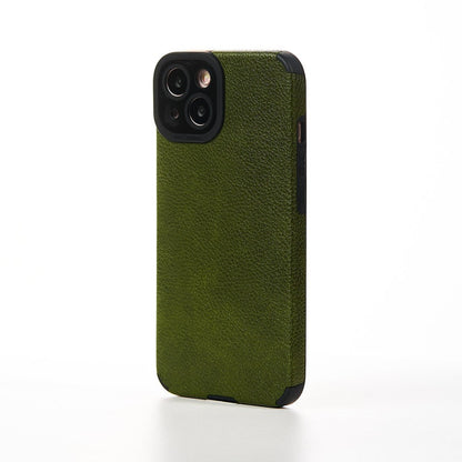 Grained Leather Case - iPhone 13 - Green