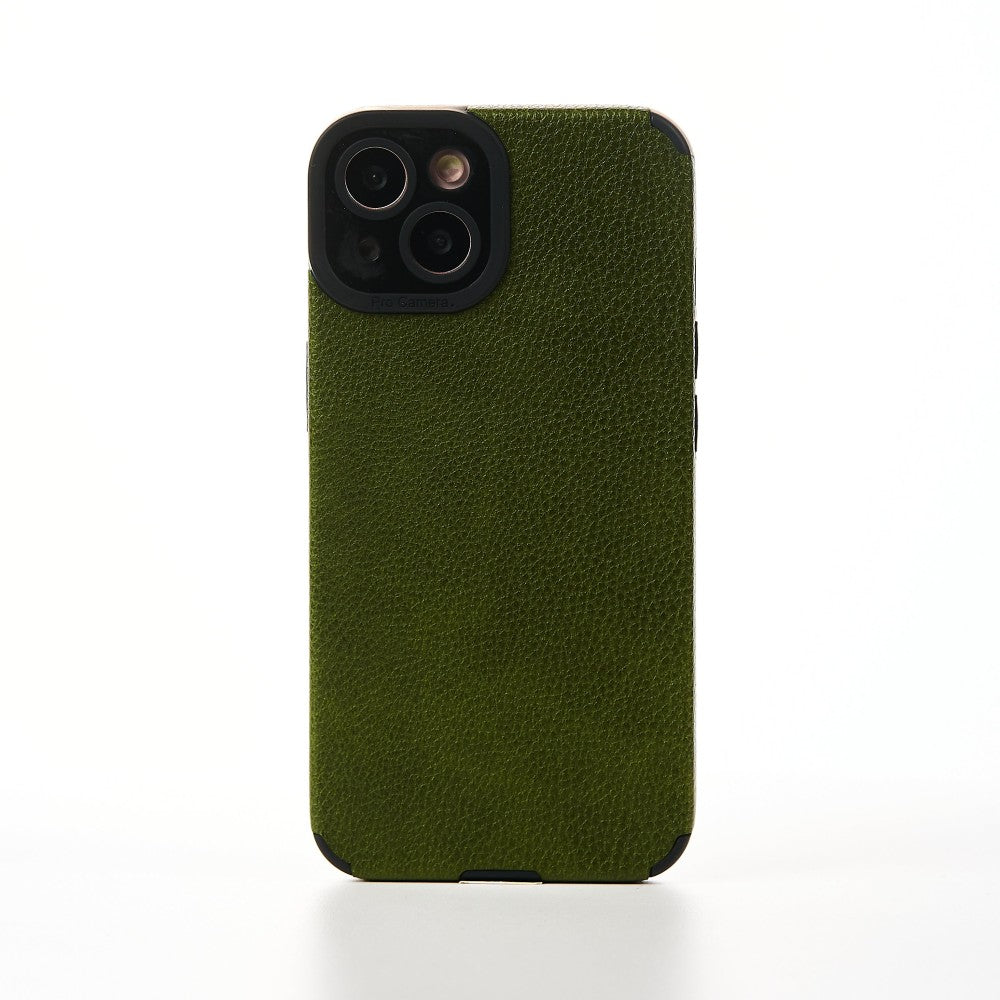 Grained Leather Case - iPhone 13 - Green