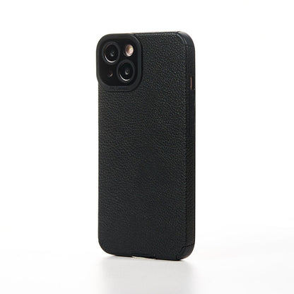 Grained Leather Case - iPhone 13 - Black