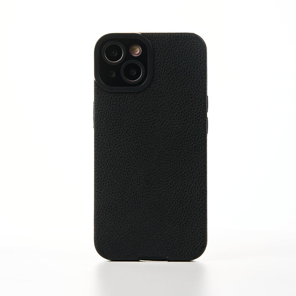 Grained Leather Case - iPhone 13 - Black