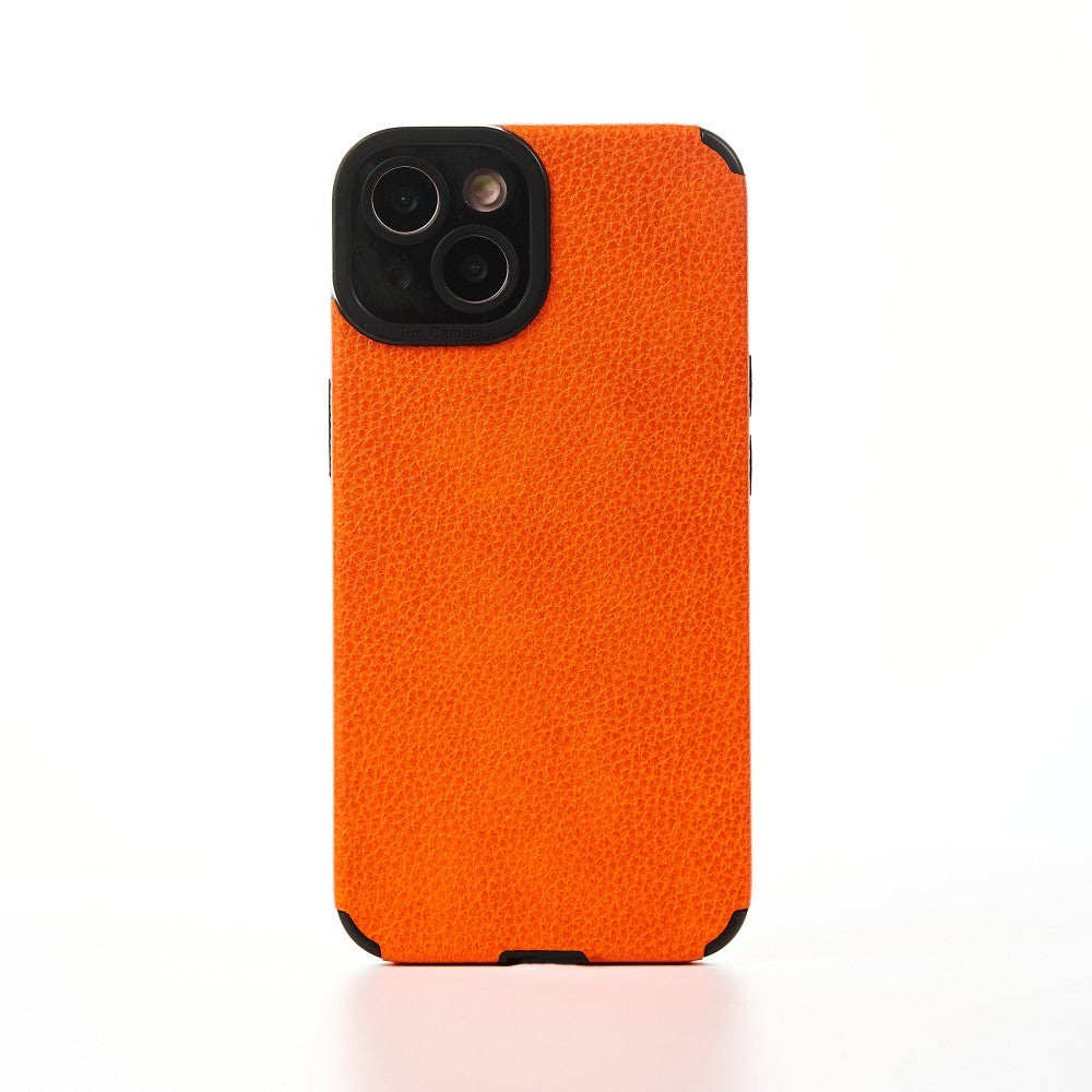 Husa Grained Leather - iPhone 13 - Portocaliu