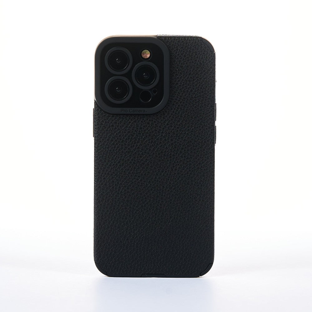 Grained Leather Case - iPhone 13 Pro Max - Black