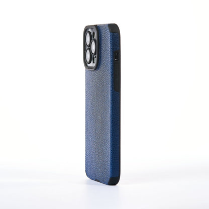 Grained Leather Case - iPhone 13 Pro Max - Blue