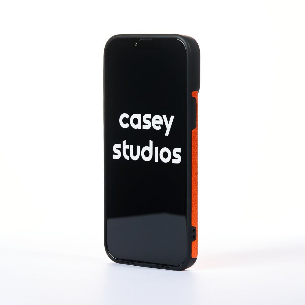 Grained Leather Case - iPhone 13 Pro Max - Orange