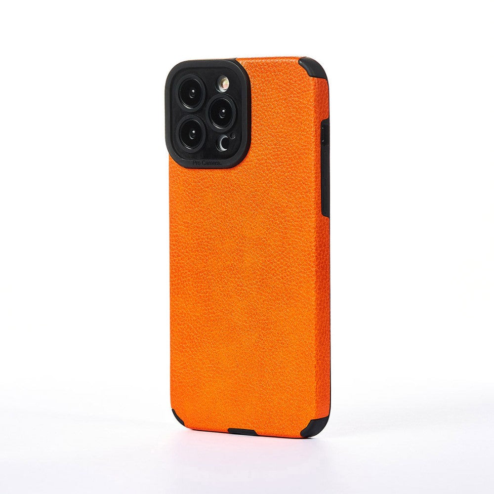 Grained Leather Case - iPhone 13 Pro Max - Orange