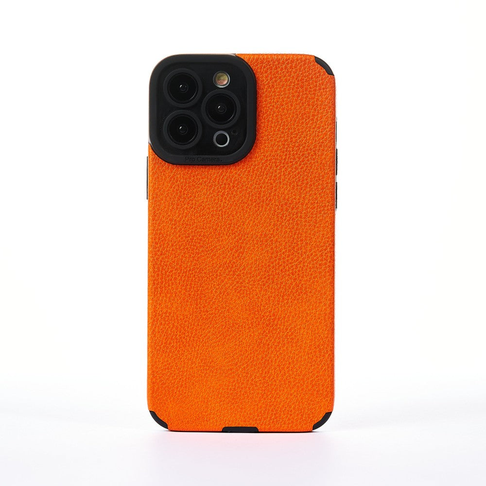 Grained Leather Case - iPhone 13 Pro Max - Orange