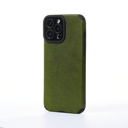 Grained Leather Case - iPhone 13 Pro Max - Green