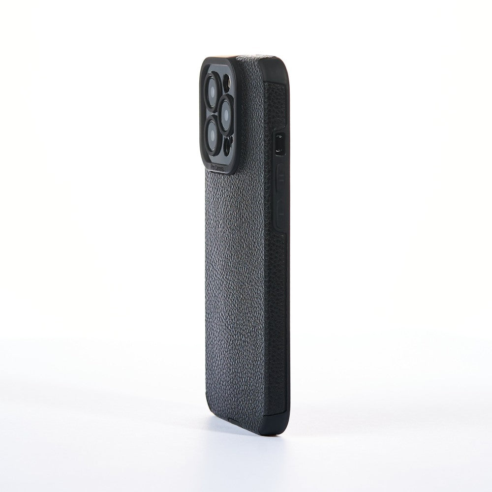 Husa Grained Leather - iPhone 13 Pro - Negru