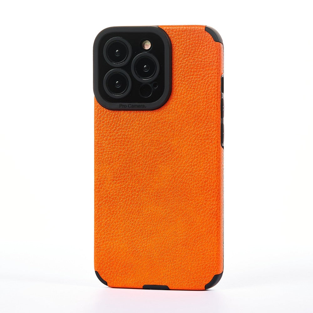 Grained Leather Case - iPhone 13 Pro - Orange