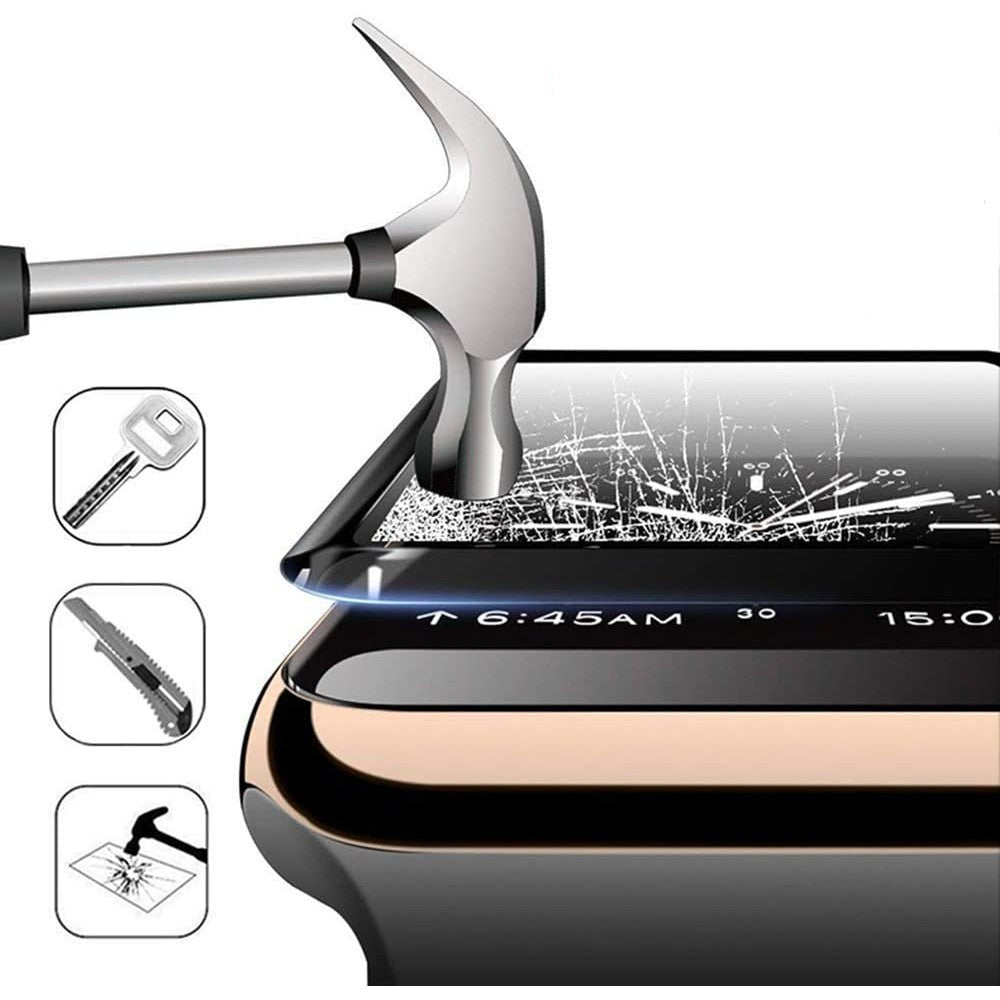 MaxDefense+ Tempered Glass - Apple Watch 4/5/6/SE - 44MM - Black