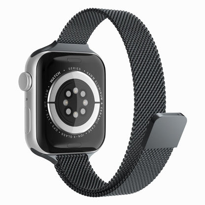 Curea Milanese Slimline - Apple Watch 1/2/3/4/5/6/7/8/9/10/11/SE/SE2/SE3 - 38/40/41/42 MM - Negru