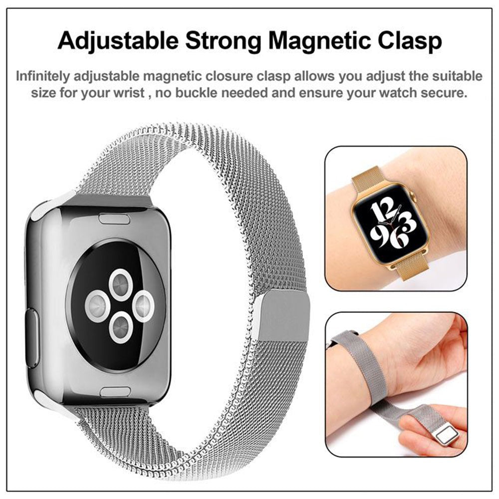 Curea Milanese Slimline - Apple Watch 1/2/3/4/5/6/7/8/9/10/11/SE/SE2/SE3/Ultra 1/Ultra 2/Ultra 3 - 42/44/45/46/49 MM - Silver