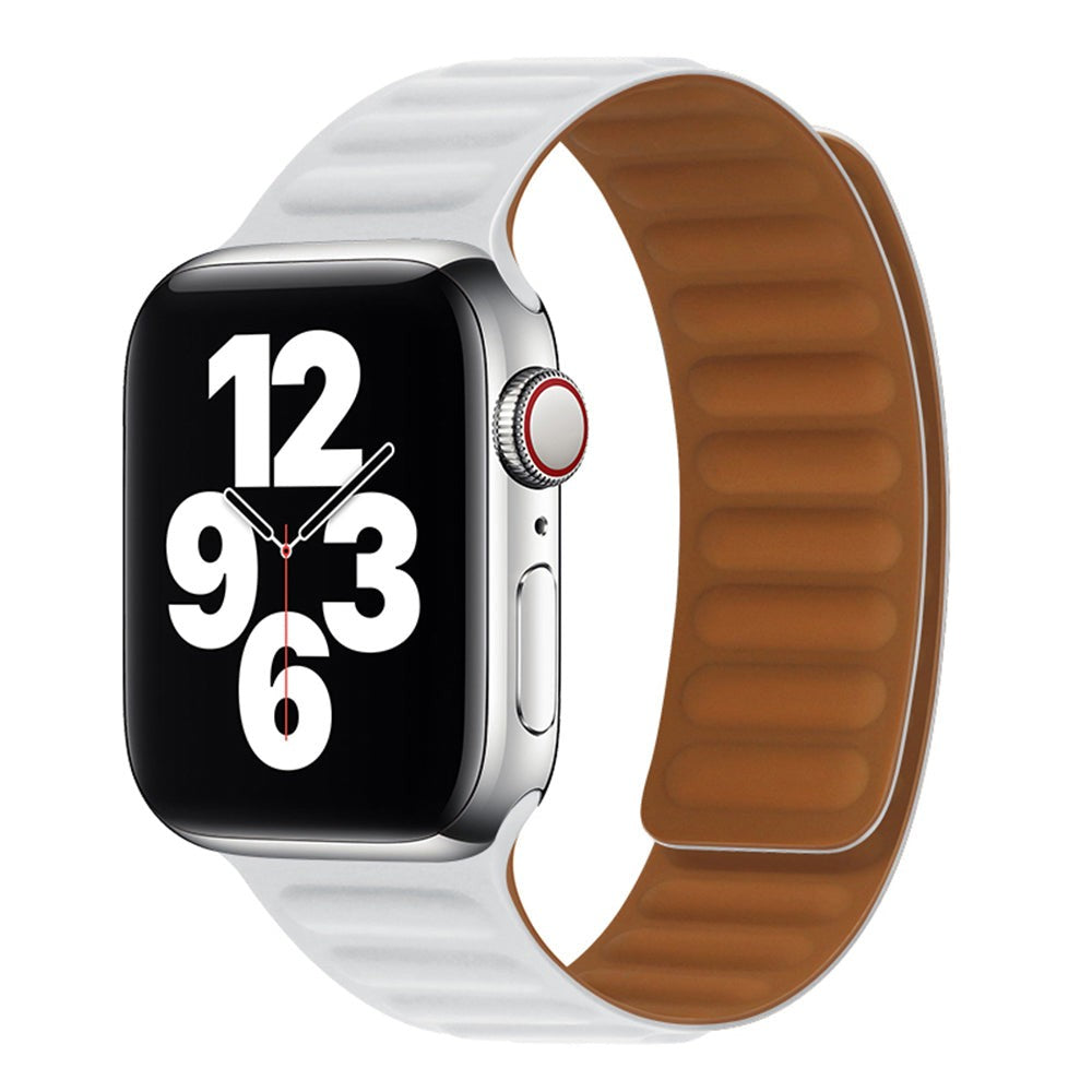 Curea Leather Link Signature - Apple Watch 1/2/3/4/5/6/7/8/9/10/11/SE/SE2/SE3 - 38/40/41/42 MM - Alb