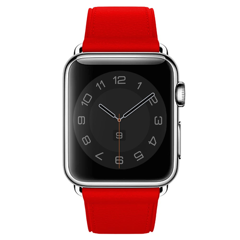 Curea Leather Classic - Apple Watch 1/2/3/4/5/6/7/8/9/10/11/SE/SE2/SE3/Ultra 1/Ultra 2/Ultra 3 - 42/44/45/46/49 MM - Red