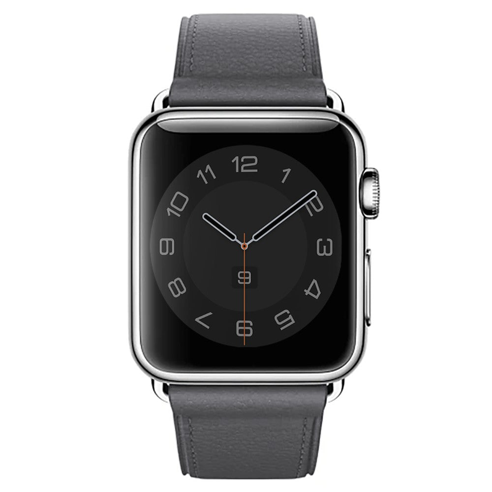 Curea Leather Classic - Apple Watch 1/2/3/4/5/6/7/8/9/10/11/SE/SE2/SE3/Ultra 1/Ultra 2/Ultra 3 - 42/44/45/46/49 MM - Dark Gray