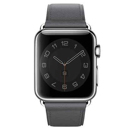 Leather Classic Strap - Apple Watch 1/2/3/4/5/6/7/8/9/10/11/SE/SE2/SE3/Ultra 1/Ultra 2/Ultra 3 - 42/44/45/46/49 MM - Dark Gray