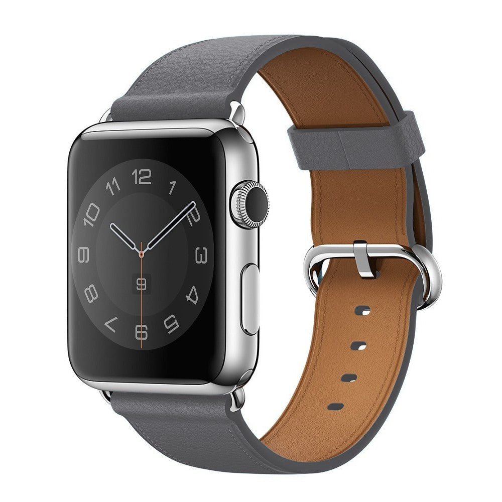 Curea Leather Classic - Apple Watch 1/2/3/4/5/6/7/8/9/10/11/SE/SE2/SE3/Ultra 1/Ultra 2/Ultra 3 - 42/44/45/46/49 MM - Dark Gray