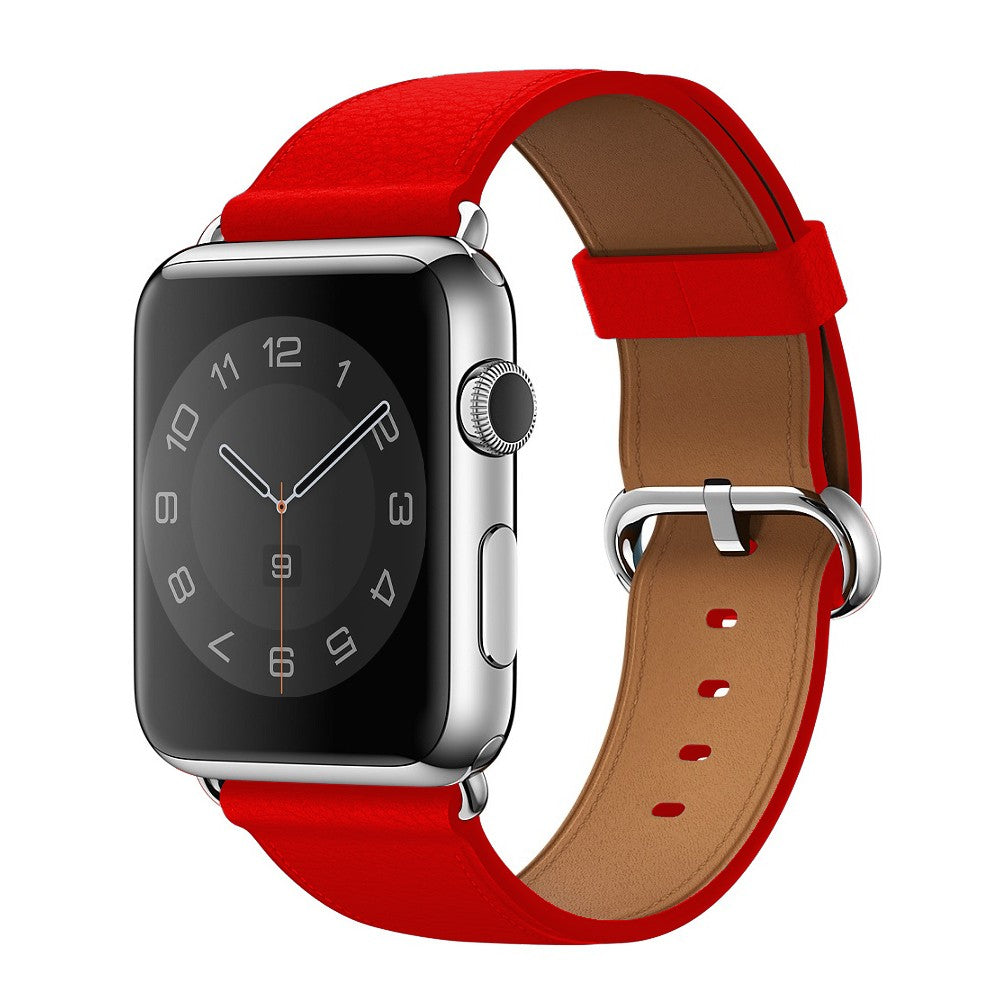 Curea Leather Classic - Apple Watch 1/2/3/4/5/6/7/8/9/10/11/SE/SE2/SE3 - 38/40/41/42 MM - Red