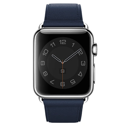 Leather Classic Strap - Apple Watch 1/2/3/4/5/6/7/8/9/10/11/SE/SE2/SE3 - 38/40/41/42 MM - Dark Blue