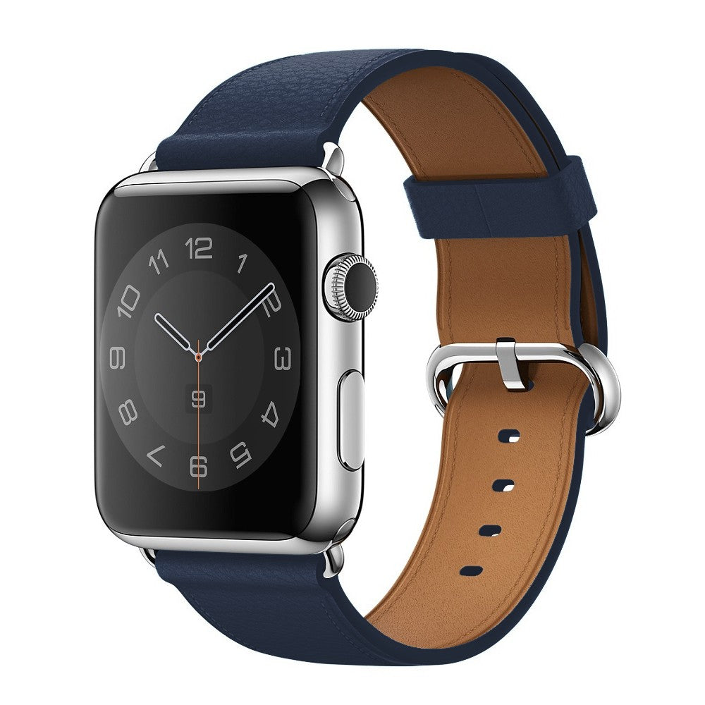 Curea Leather Classic - Apple Watch 1/2/3/4/5/6/7/8/9/10/11/SE/SE2/SE3 - 38/40/41/42 MM - Dark Blue