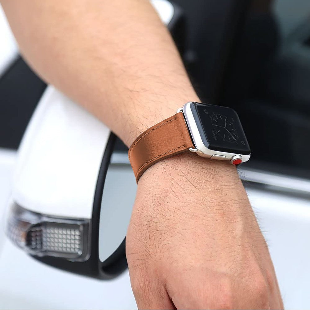 Leather Classic Strap - Apple Watch 1/2/3/4/5/6/7/8/9/10/11/SE/SE2/SE3 - 38/40/41/42 MM - Brown